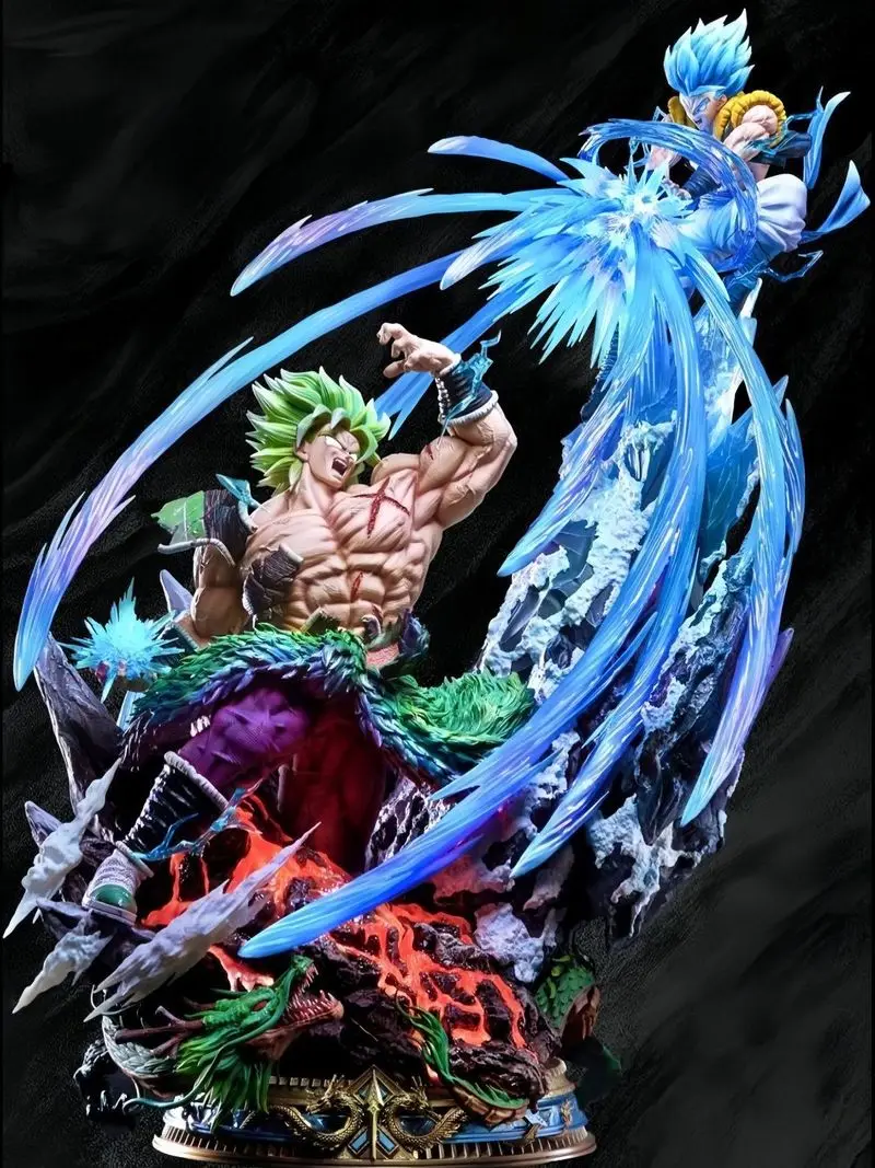 Фото Коллекционная фигурка Broly против Gogeta из Dragon Ball, лимитированная серия, GK, с подсветкой, сцена битвы, аниме-статуэтка, декор для фанатов аниме №4