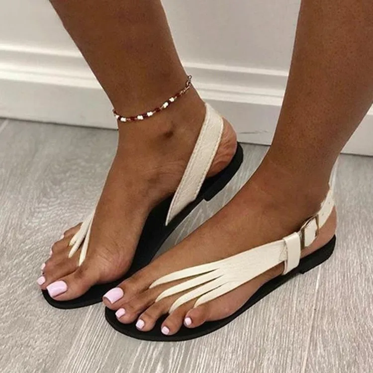 

Summer new sandals round toe ladies flip-flops flat bottom side empty large size fashion sandals 43 fashion shoessandal platform