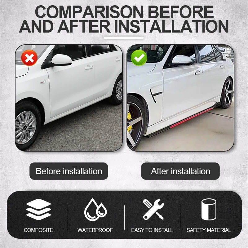 8 шт. 2 м/2 м Универсальная боковая юбка удлинитель качалка разделитель губ бампер