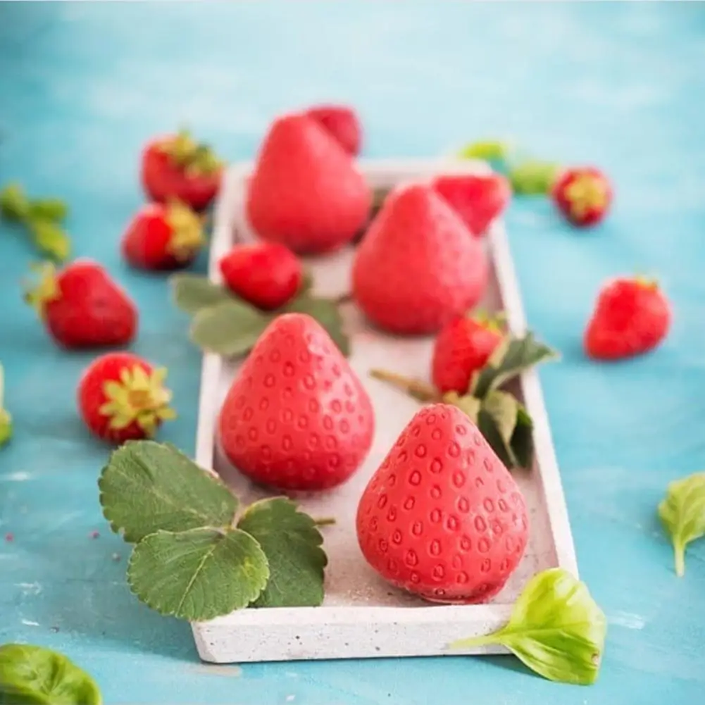 

Bpa-free Baking Mold Food Grade Strawberry Shape Baking Mold Easy Release Silicone Mould for Diy Cake Decorating Reusable