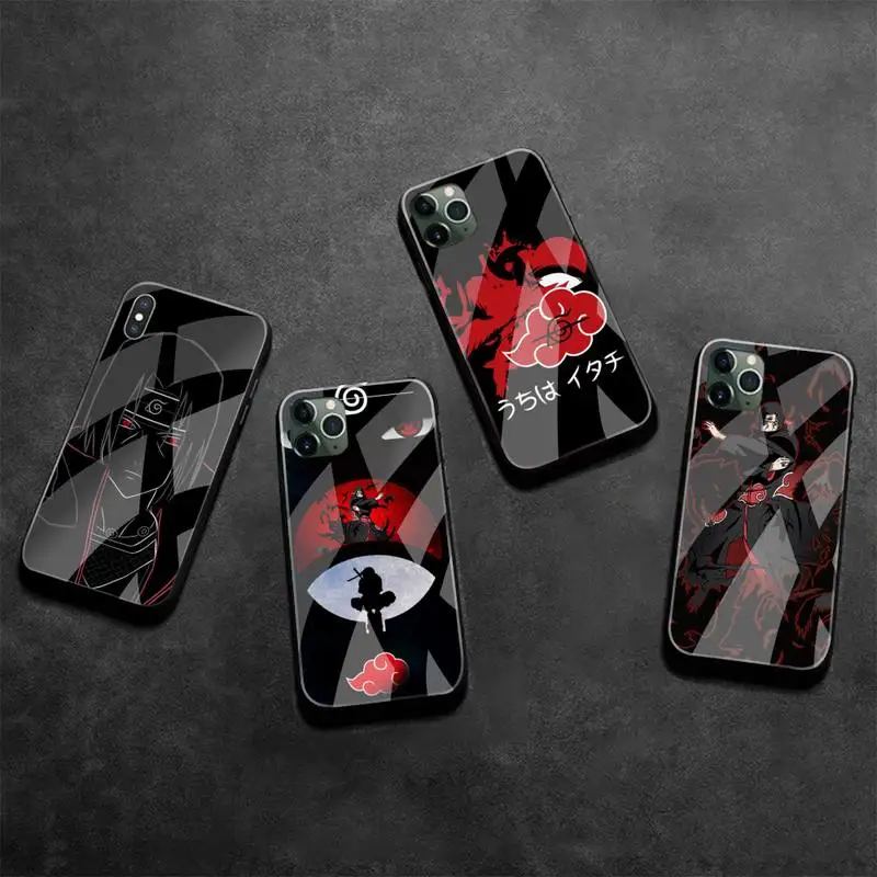 

Uchiha Itachi Naruto Phone Case Tempered Glass For iPhone 13 12 Mini 11 Pro XR XS MAX 8 X 7 Plus SE 2020 cover