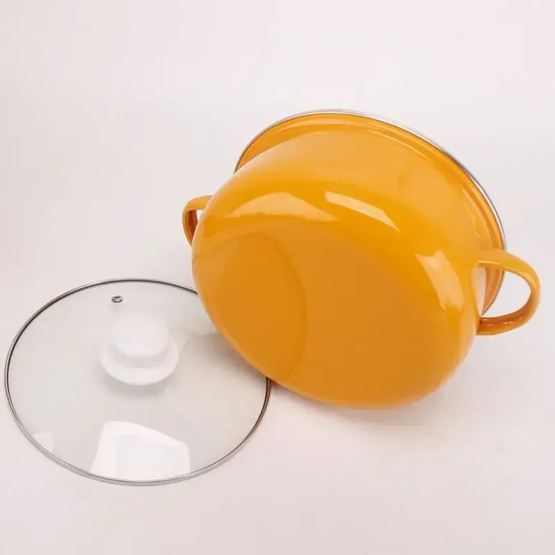 Кастрюля для супа с антипригарным покрытием эмалированная кастрюля