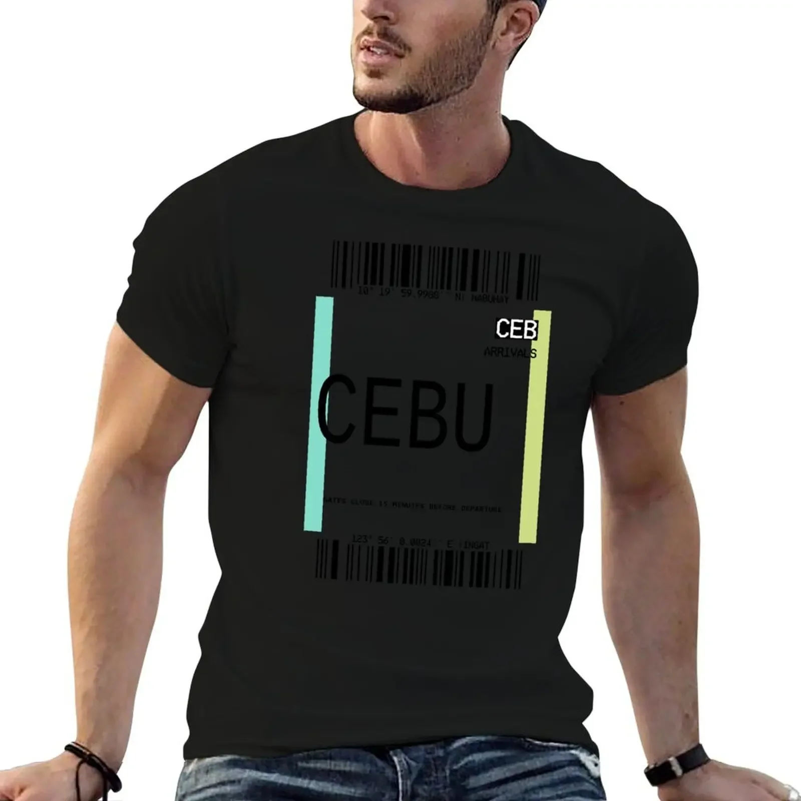 Фото Футболка CEBU PLANE TICKET PHONE CASE FILIPINO, аниме, корейские модные мужские однотонные футболки №1