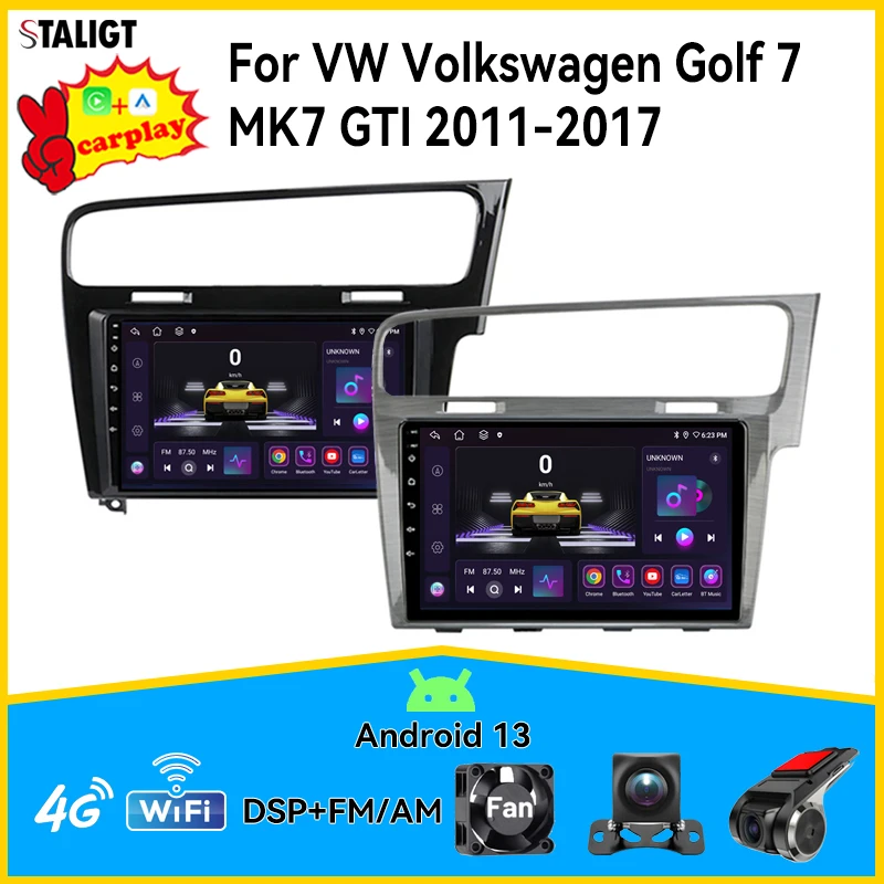z systemem Android 13 правой руки для VW Volkswagen Golf 7 MK7 GTI 2011-2017 2Din Car Stereo Multimedia Autoradio Player AHD DSP