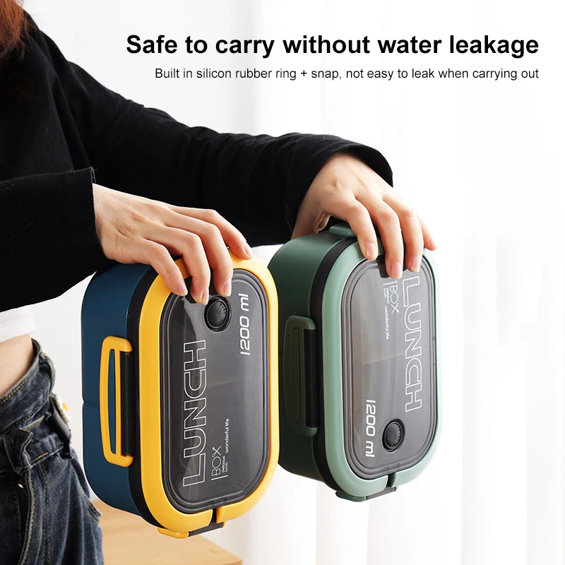

High Temperature Resistance Double-layer Compartment Lunch Box Portable Food-safe Large Capacity Lunch Box Lunch Boxes Bento Box
