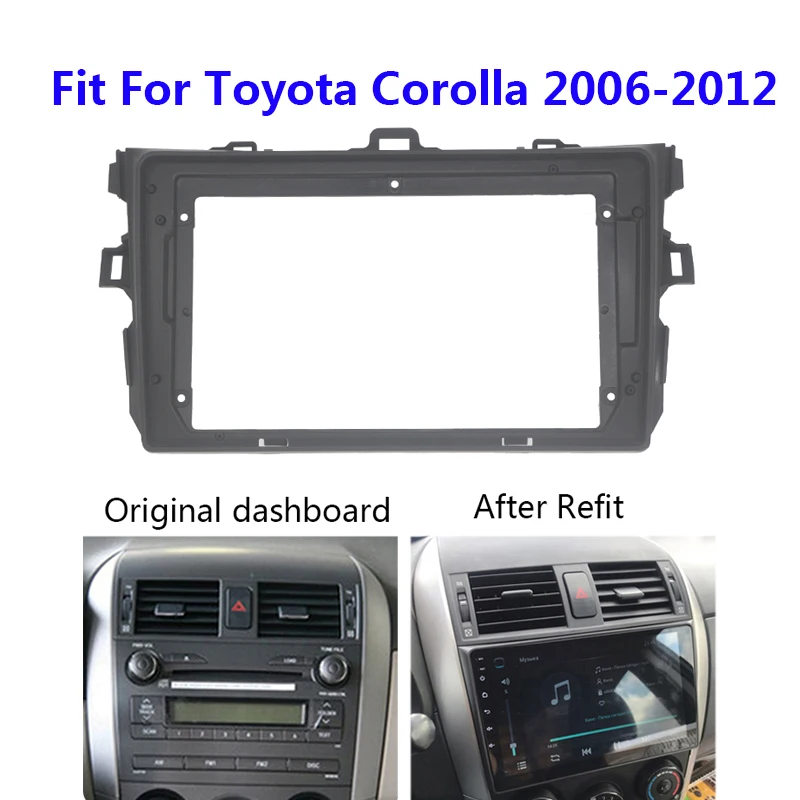 Auto Radio Fascia For Toyota Corolla Auris 2006-2012 Center Console Holder Refit Car Multimedia Player Bezel Faceplate Frame Kit