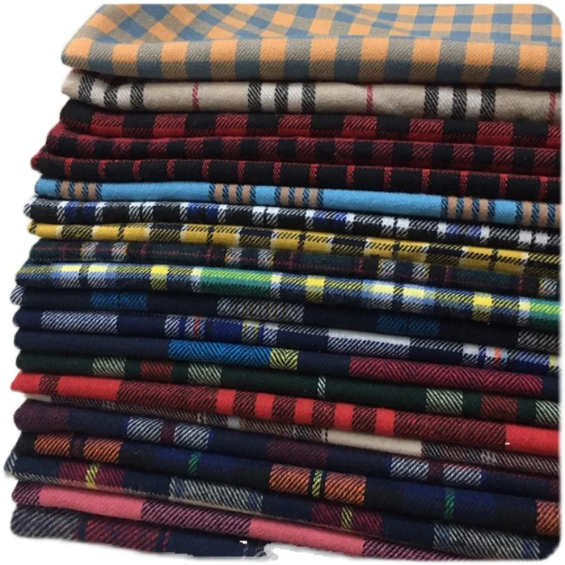 

Cotton Brushed Yarn-Dyed Plaid Shirt Lining Soft Breathable Dress Thin Coat Clothing Fabric Cotton By The Yard
