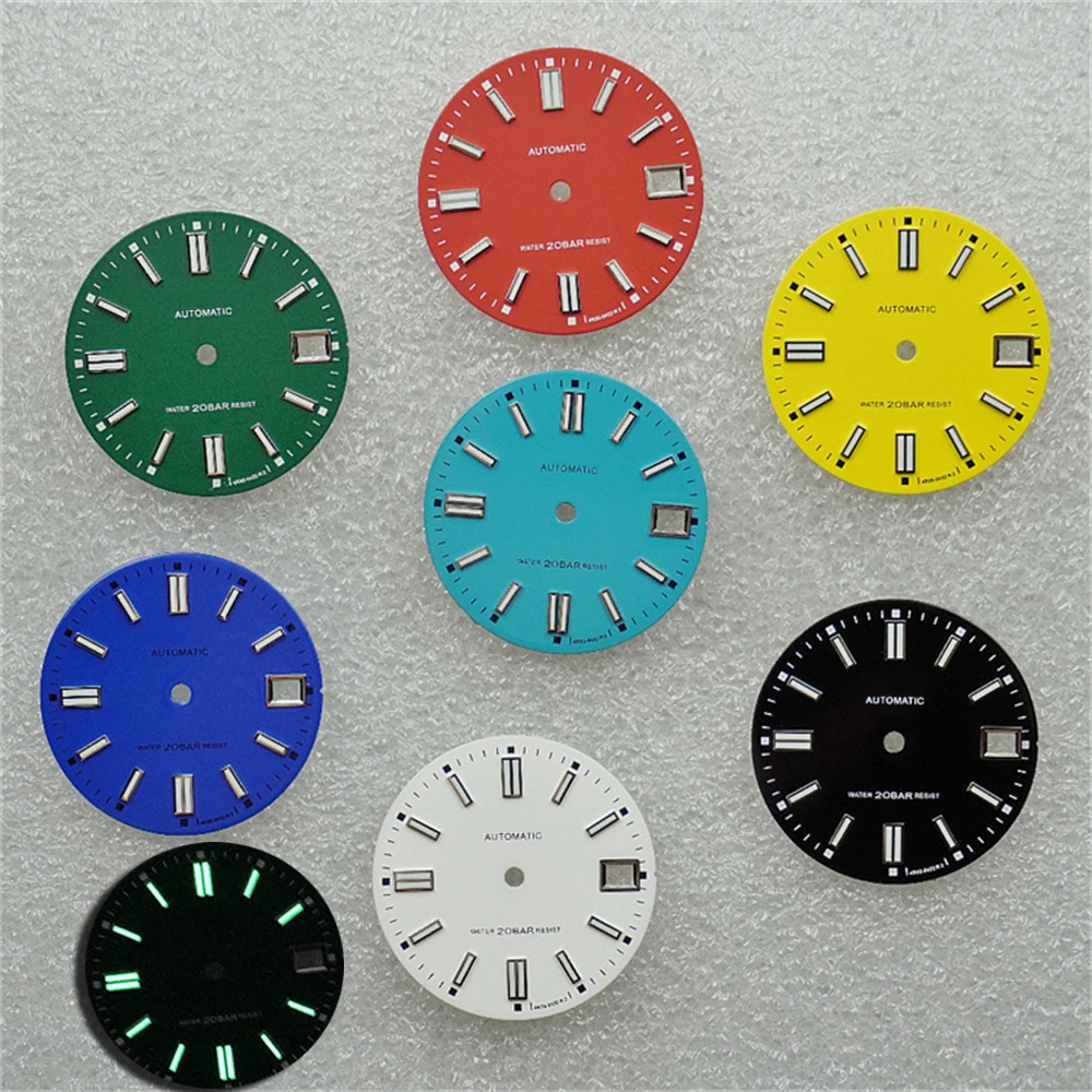 

New 28.5mm Watch Dial with Green Luminous NH35 Dial For NH35/NH36/4R35/4R36 Movement Mechanical Watch Faces Repair Parts