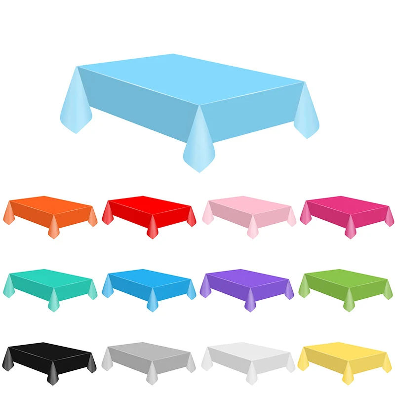 

137x274CM Disposable Tablecloth Birthday Party Decorations Baby Shower Wedding Picnic Decor Disposable Solid Color Tablecloth