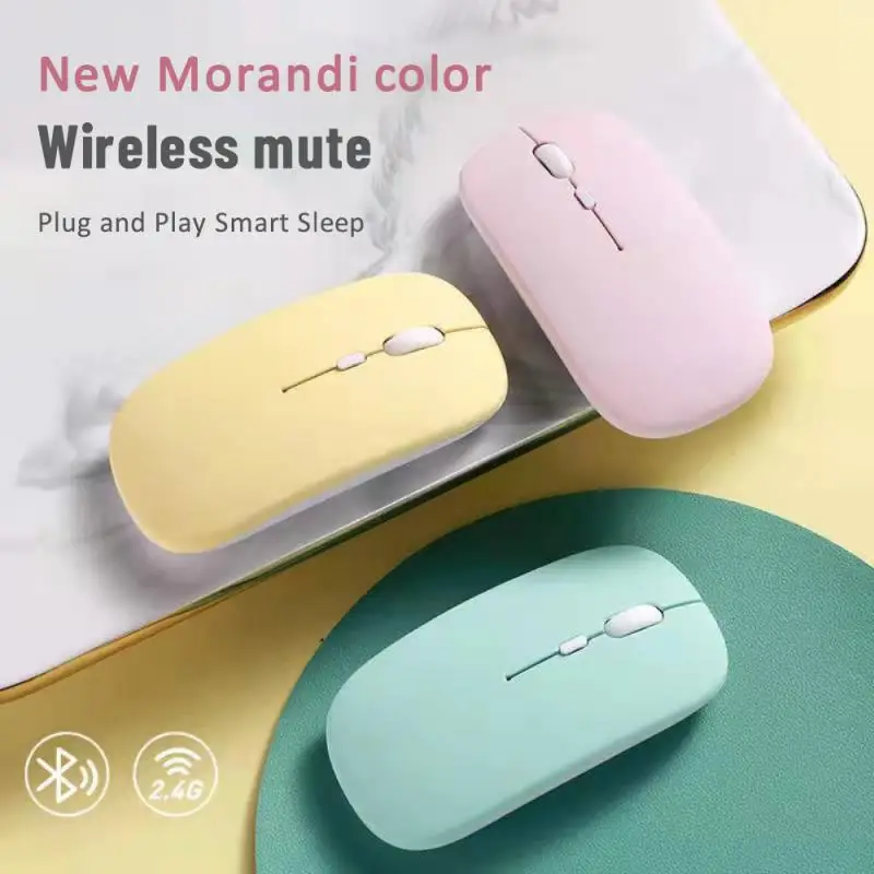 

Rechargeable 2.4g Single-mode Wireless Mouse Comfortable Single Mode Macaroon Mouse 2.4G Silent Dry Battery Durable Mouse