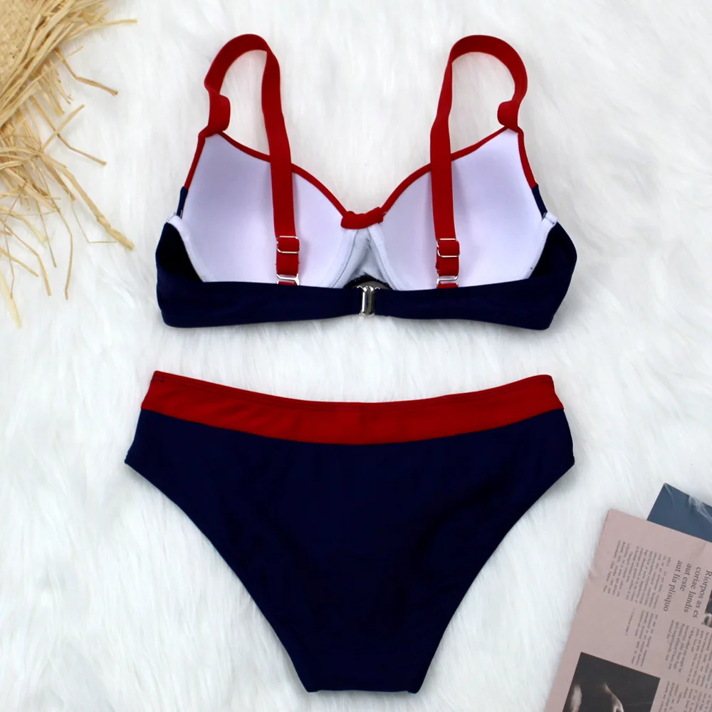 2022 женские купальники с низкой талией пуш-ап пэчворк бикини сексуальные