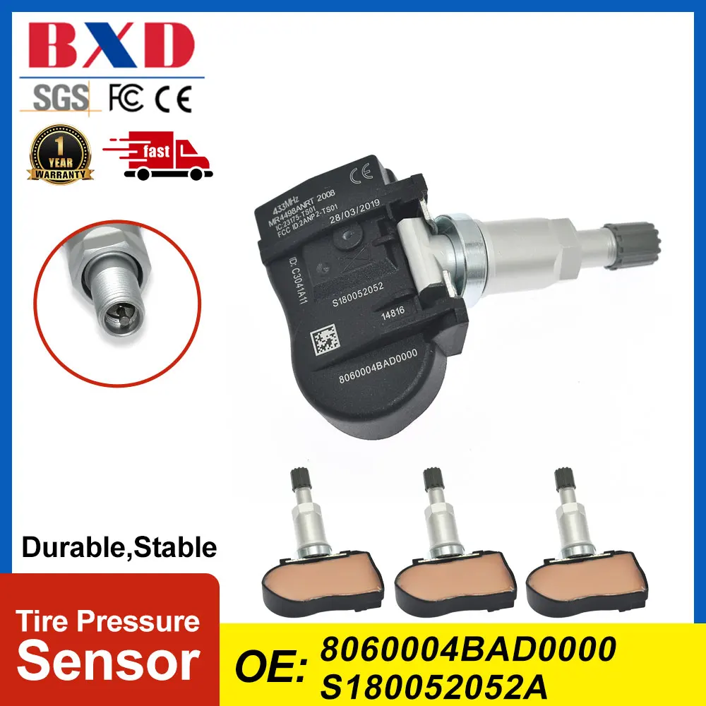 Датчик давления в шинах TPMS 1/4 шт., 8060004BAD0000 S180052052A, для Trumpchi GA3 GA6 GA8 GM8 GS4 GS5 Датчик давления в шинах TPMS 1/4 шт., 8060004BAD0000 S180052052A, для Trumpchi GA3 GA6 GA8 GM8 GS4 GS5