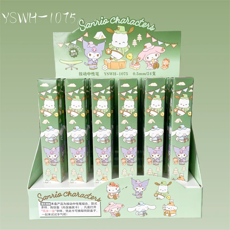 

22pcs New Camping Sanrio Family Cute Cartoon Writing Click Action Gel Ink Pen Children Kawaii Pens Nice Gifts Kids Stationery