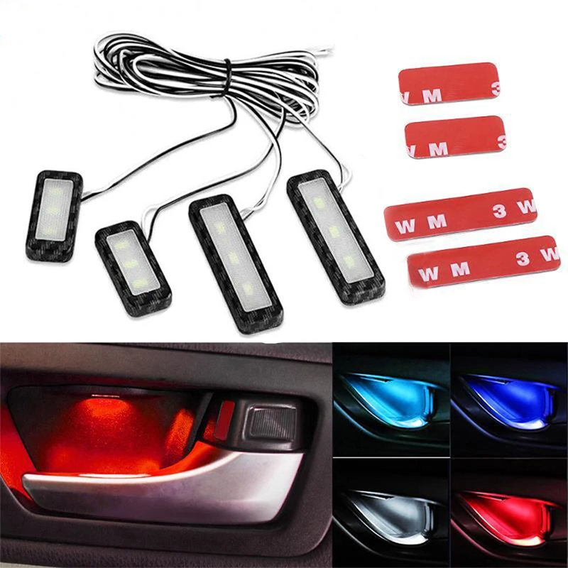 

Car Interior Decoration Light LED Car Door Bowl Lights Auto Atmosphere Ambient Welcome Lamp Universal Colorful Accessories 12V
