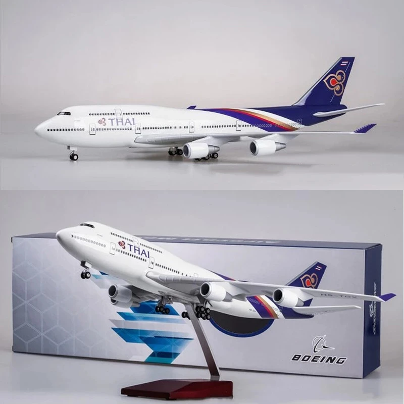 Масштаб 1/150 B747 Модель самолета Таиланд Тайский авиакомпания 47 см Литой под