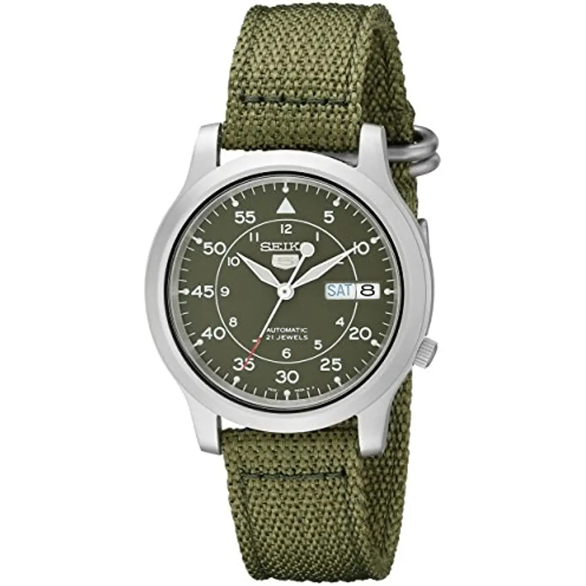

SEIKO SNK805 Watches for Men's 5 Automatic Stainless Steel Watch with Green Canvas mechanical watch mens watches
