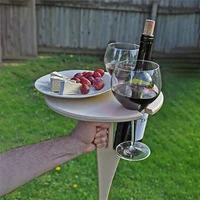 portable outdoor wine table folding wine table wooden picnic camping table champagne picnic table park beach snack food tray