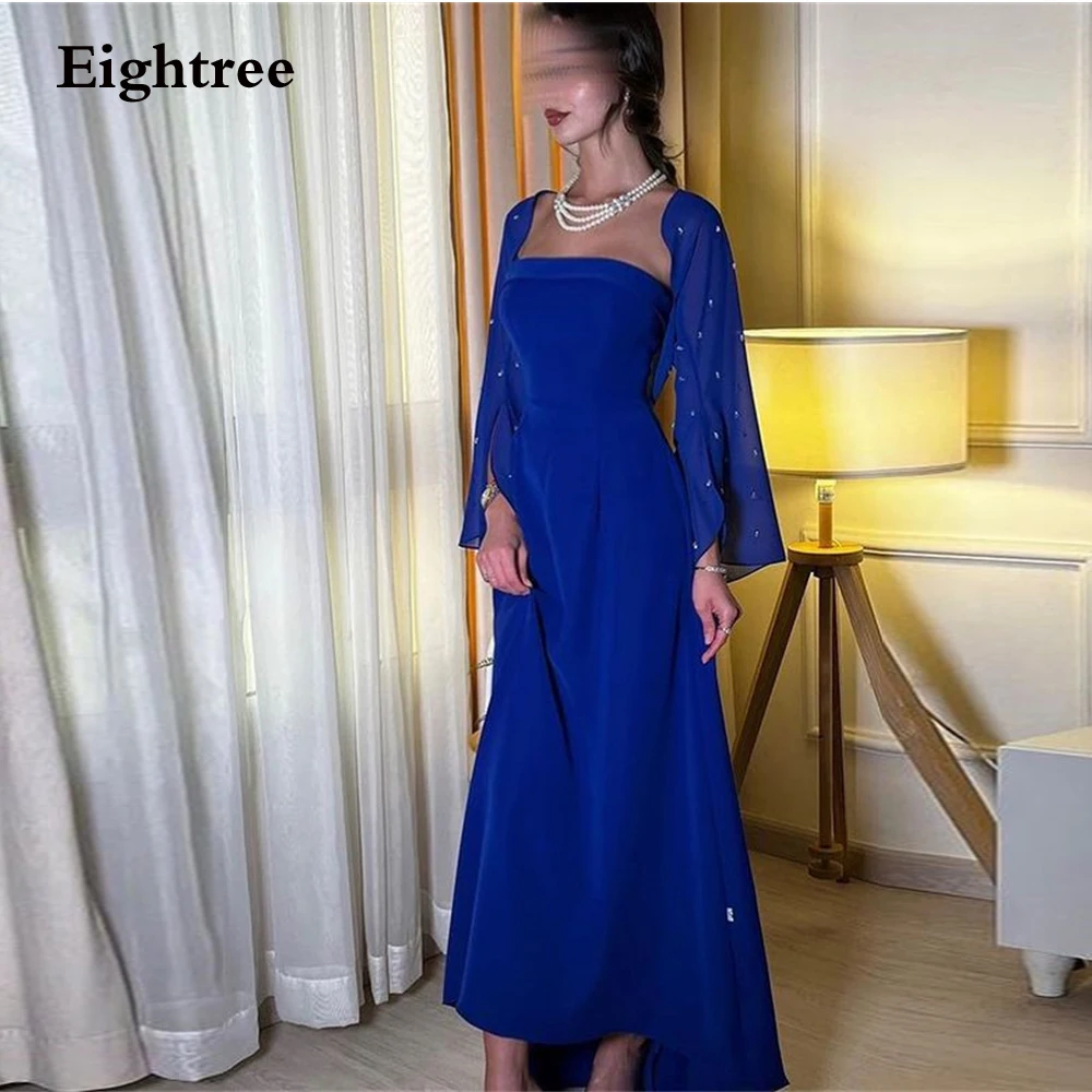 

Eightree Royal Blue Vintage Evening Dresses Mermaid Strapless Long Abendkleider Dubai Formal Occasion Dresses 2023