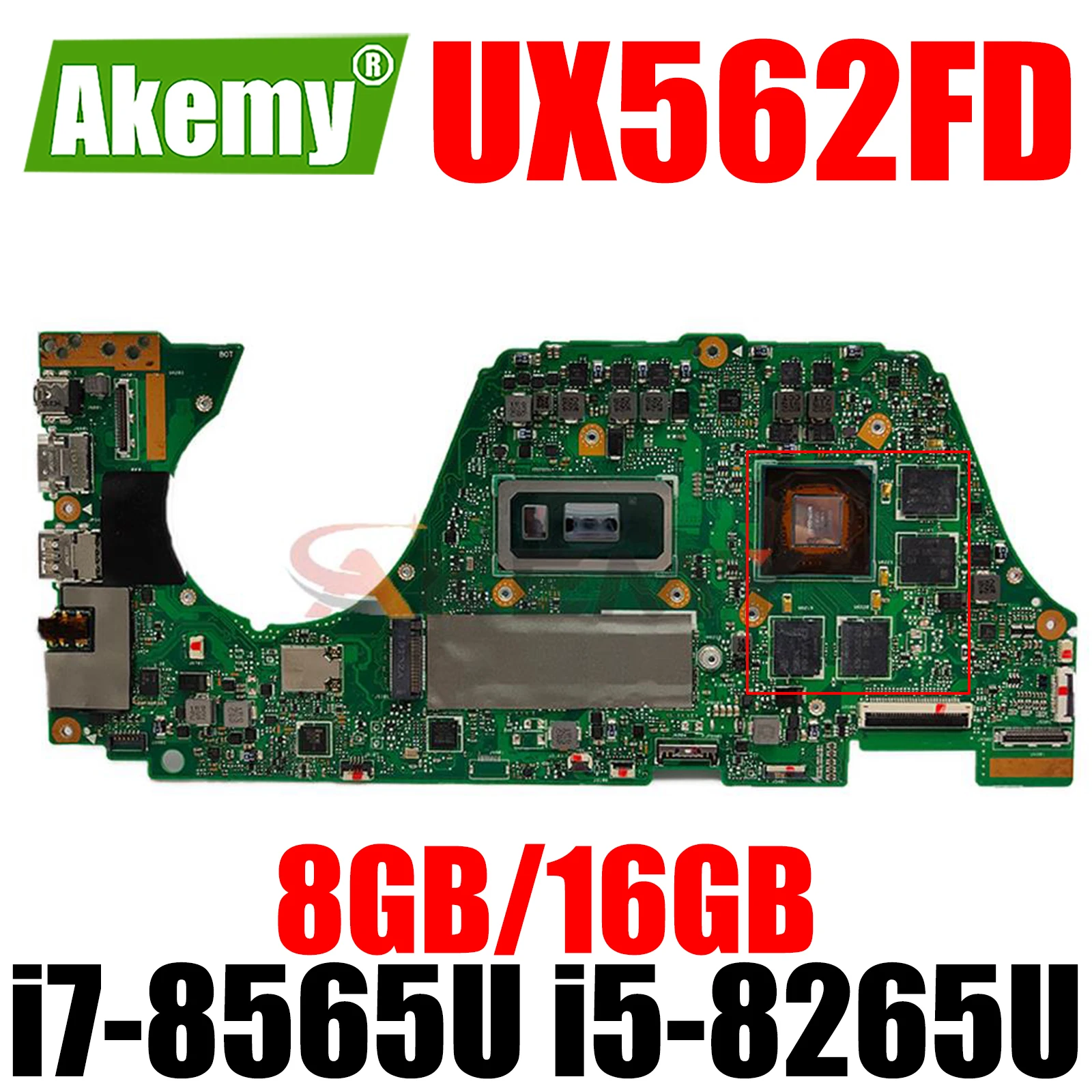 

Материнская плата UX562FDX для ноутбука ASUS Zenbook Flip 15 UX562FD Q536FDX UX562F, материнская плата i7-8565U i5-8265U CPU 8 Гб 16 Гб RAM MX150