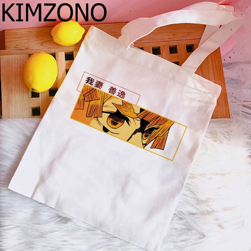 

Сумка для покупок из ткани, Экологически чистая сумка для покупок из джута с изображением рассекающего демонов киметсу No Yaiba Nezuko