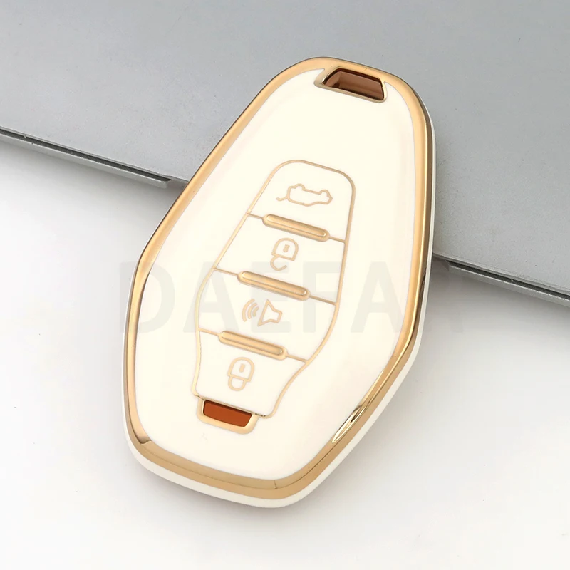 

Чехол для автомобиля Chery Jetour X70 X90 X95 Plus, мягкий чехол из ТПУ с золотыми краями для автомобильного дистанционного ключа, аксессуары для защиты корпуса