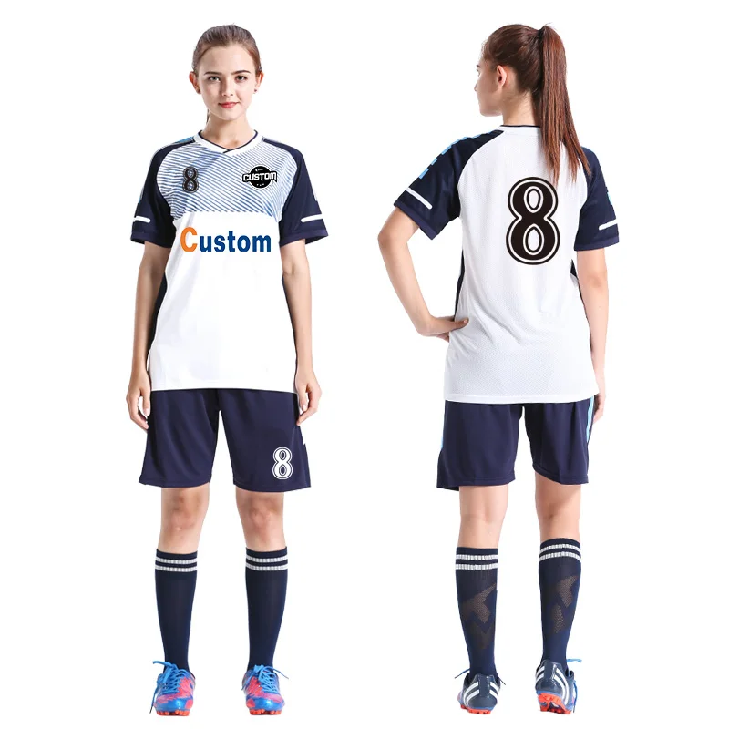 Оптовая продажа персонализированная женская футбольная рубашка на заказ