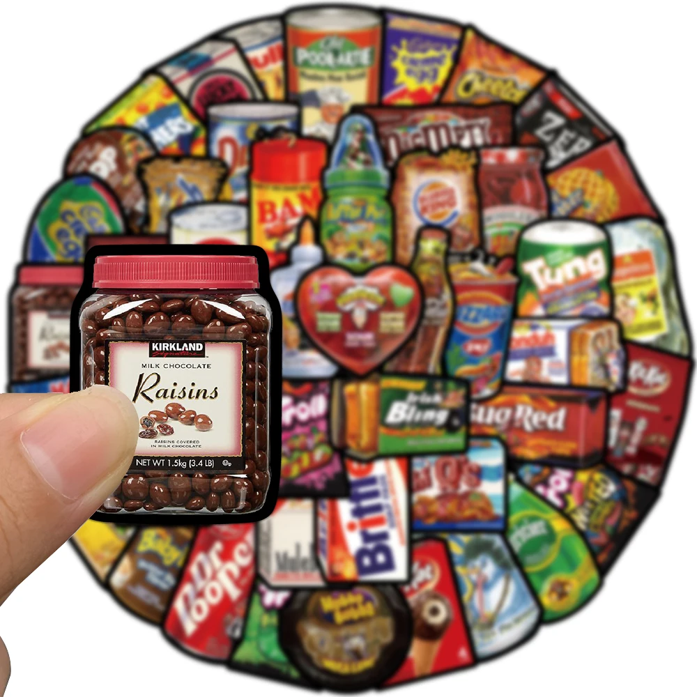 48 шт. водонепроницаемые наклейки в виде снэков и граффити