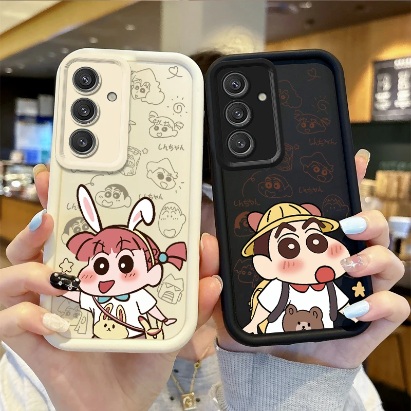 Милый мягкий чехол для телефона Crayon Shin-chan Samsung Galaxy S24 S23 S22 S21Ultra Plus S21 S20 FE