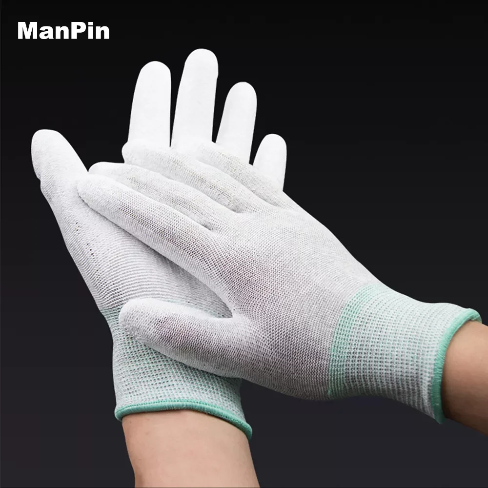 

Fiber Gloves PU Painted with ESD Anti Static Electronic Screen PCB Fix Working Hand Protection Mobile Phone Repair Tools