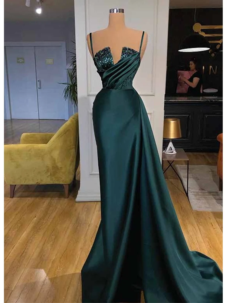 

Женское вечернее платье с блестками, сексуальное платье на тонких бретельках, платье до пола для выпускного вечера, индивидуальный пошив