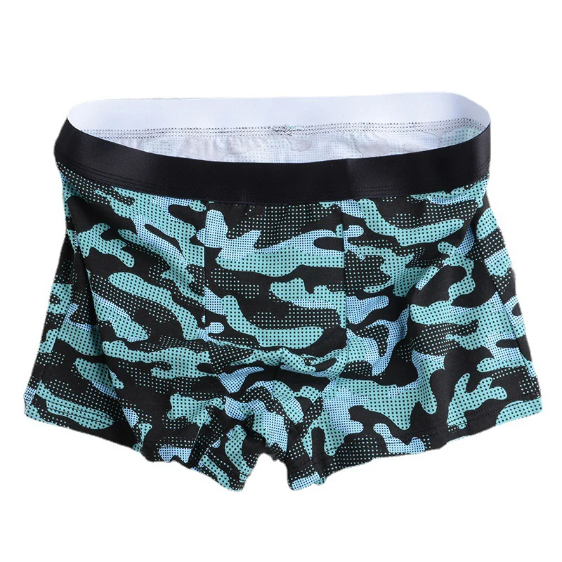 5Pcs/Lot High-End New Men's Underwear Camouflage Men's Large Size Underwear Pure Cotton Men's Flat Foot Underwear