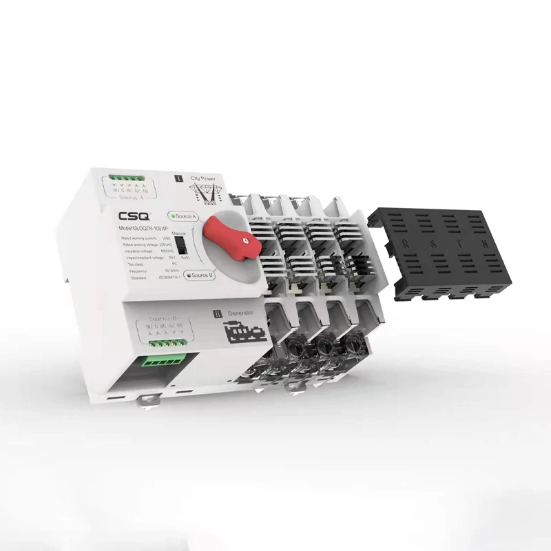 CSQ 4P Din Rail ATS Dual Power автоматические переключатели переключения для PV и инвертора