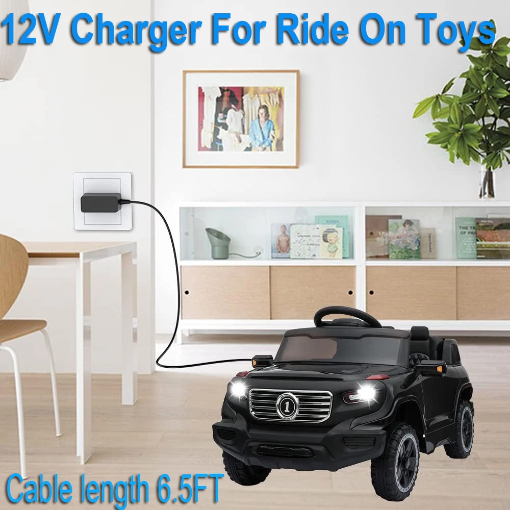 12V Charger for Kids Ride On Car, 12 Volt Wrangler SUV Sport
