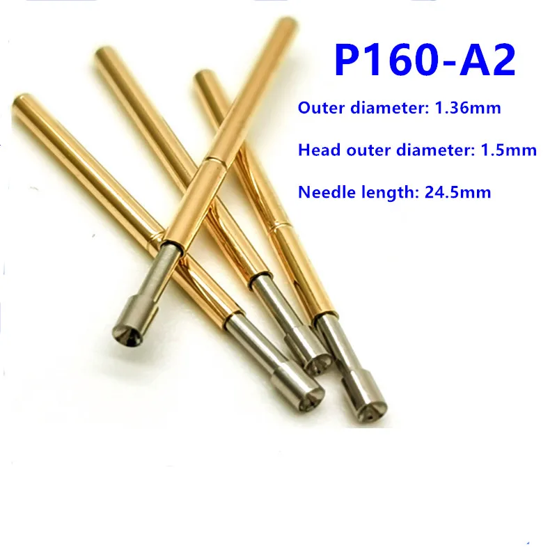 

100 шт./упаковка, пружинные штифты для проверки внешнего диаметра 1,36 мм, общая длина 24,5 мм, щуп для печатной платы