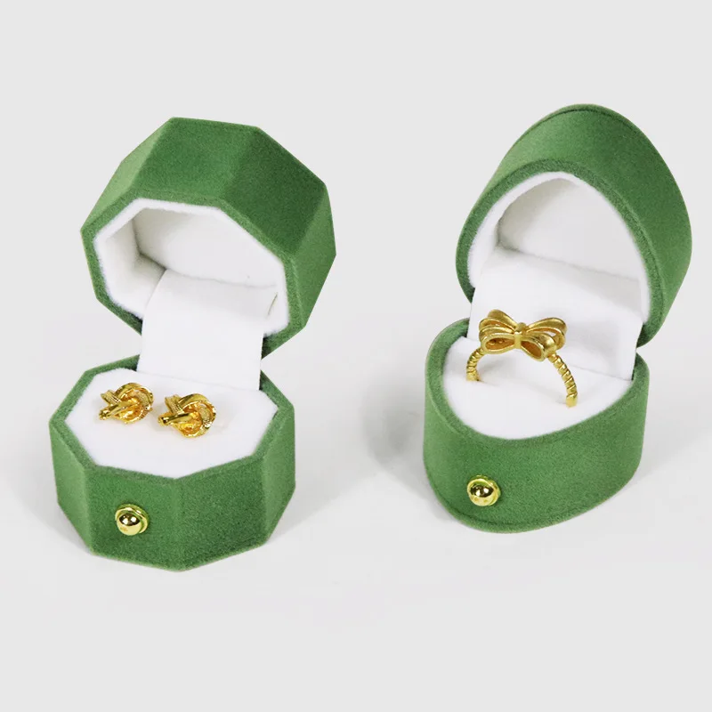 Мини-бархатная шкатулка для драгоценностей модная коробка колец в форме сердца