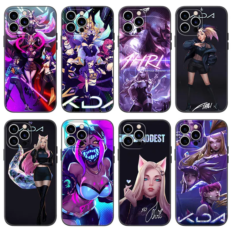 Телефонный чехол LOL-KDA Ahri Akali Kaisa для Apple iPhone 12 13 Mini 11 14 Pro X XR XS Max 6 6S 7 8 Plus SE 2020 2022, черный чехол Телефонный чехол LOL-KDA Ahri Akali Kaisa для Apple iPhone 12 13 Mini 11 14 Pro X XR XS Max 6 6S 7 8 Plus SE 2020 2022, черный чехол