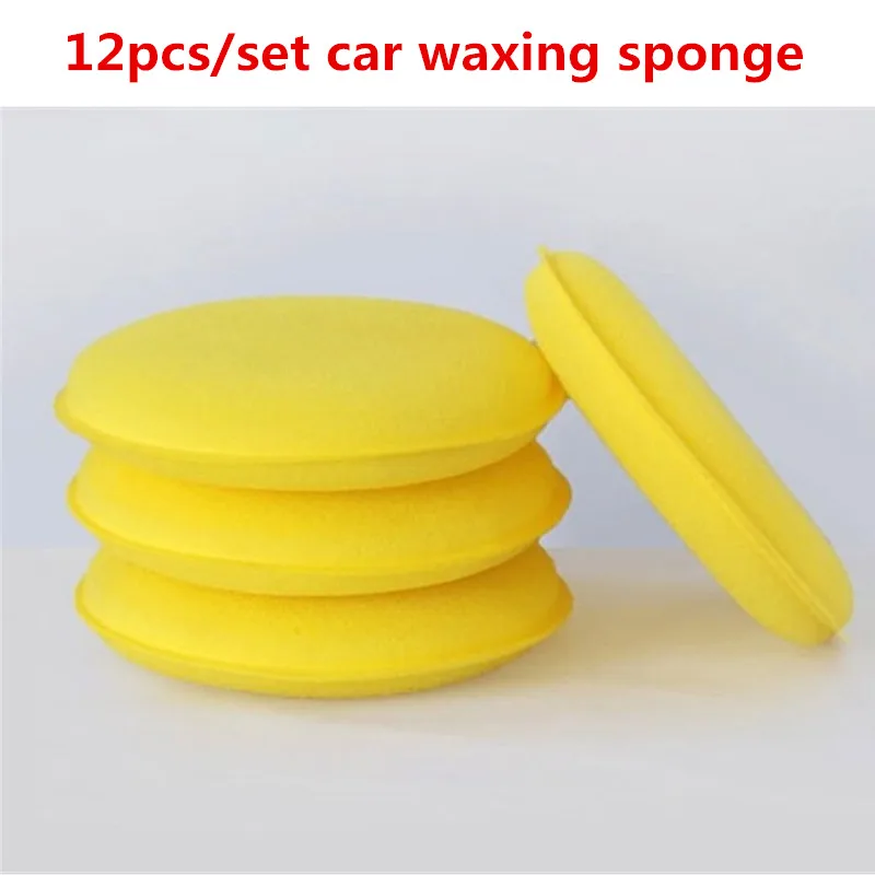 12pcs/Set Car Auto Wax Polish Foam Sponge Hand Soft Wax Yellow Sponge Pad Waxing Towel Sponge Brush Car Paint Care Cleaning images - 6