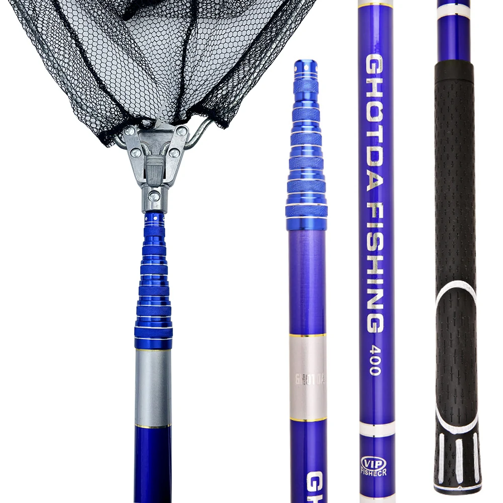 

Fishing Net 4/3/2.1m Folding Fishing Brail Net Telescopic Fishing Landing Net Scoop with Eva Handle Fishing Tools