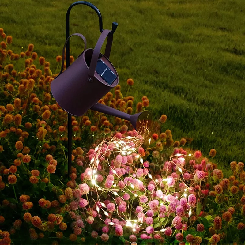 

Solar Watering Can With Light Chain Outside Garden Lights For Garden Watering Can Lights Decoration