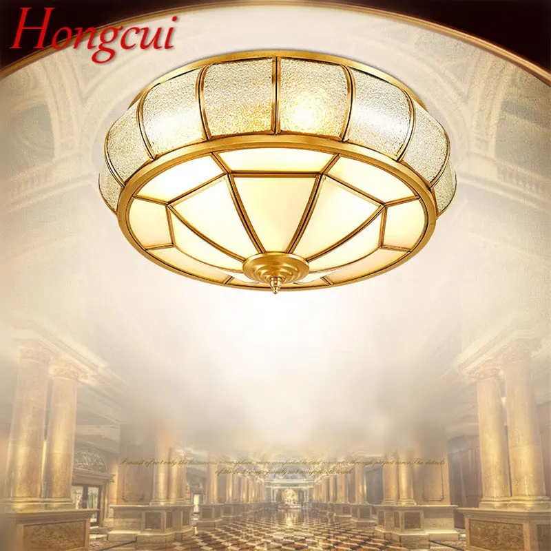 

HONGCUI Modern Copper Ceiling Lamp Vintage Creative Light Luxury Brass LED Fixtures Decor For Home Living Dining Room