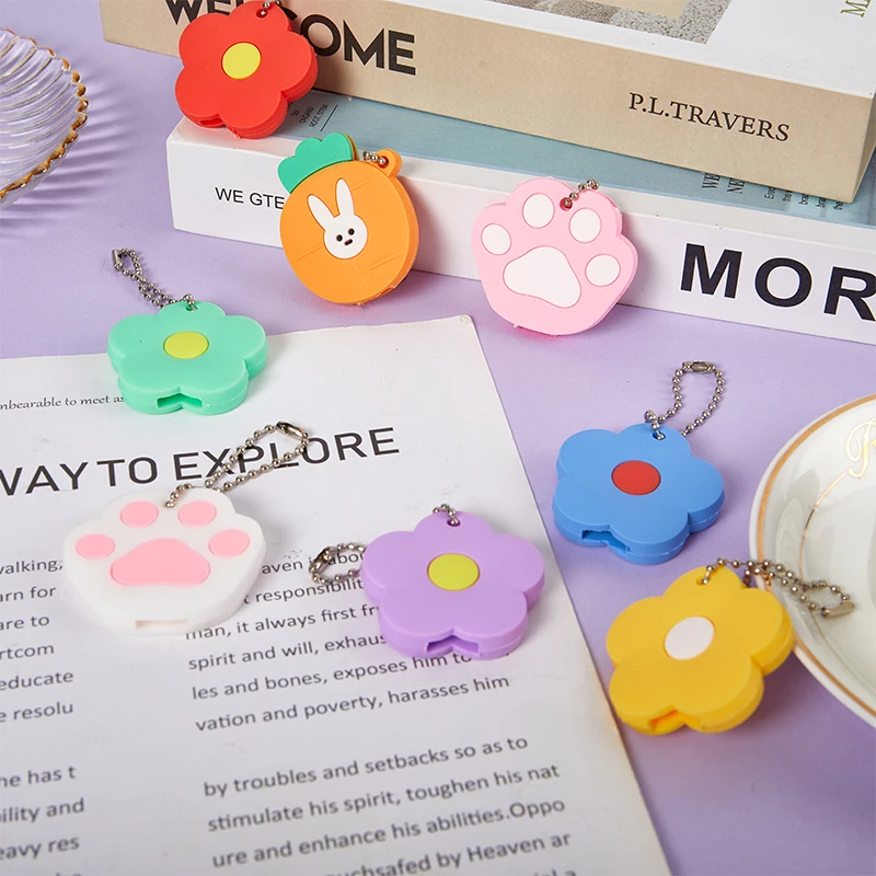

1 Pc Fashion Flower Key Chain For Girl Cartoon Key Cover Cap Silicone Cute Key Holder Women Trinket Gift Key Accessories