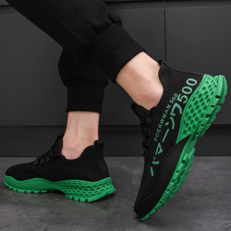 New Trend Sneakers Casual Men's Shoes Athletic Outdoor Sports Shoes Fashion Flying Woven Breathable Light Soft Gym Running Shoes