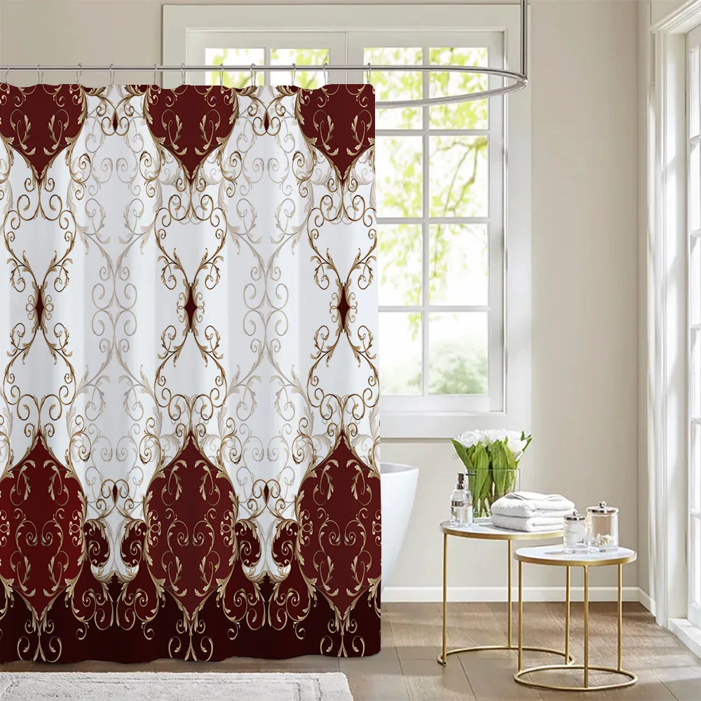 

Vintage Bohemian Shower Curtain Bathroom Curtain 180x200cm Frabic Waterproof Polyester Bathroom Curtain with Hooks Rideau Douche