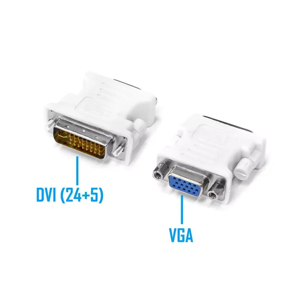 

L-Shape DVI-I to VGA Adapter,90 Degree DVI 24+5 29Pin Male to VGA 15 Pin Female Converter Connecter Adapter for Laptop dropship