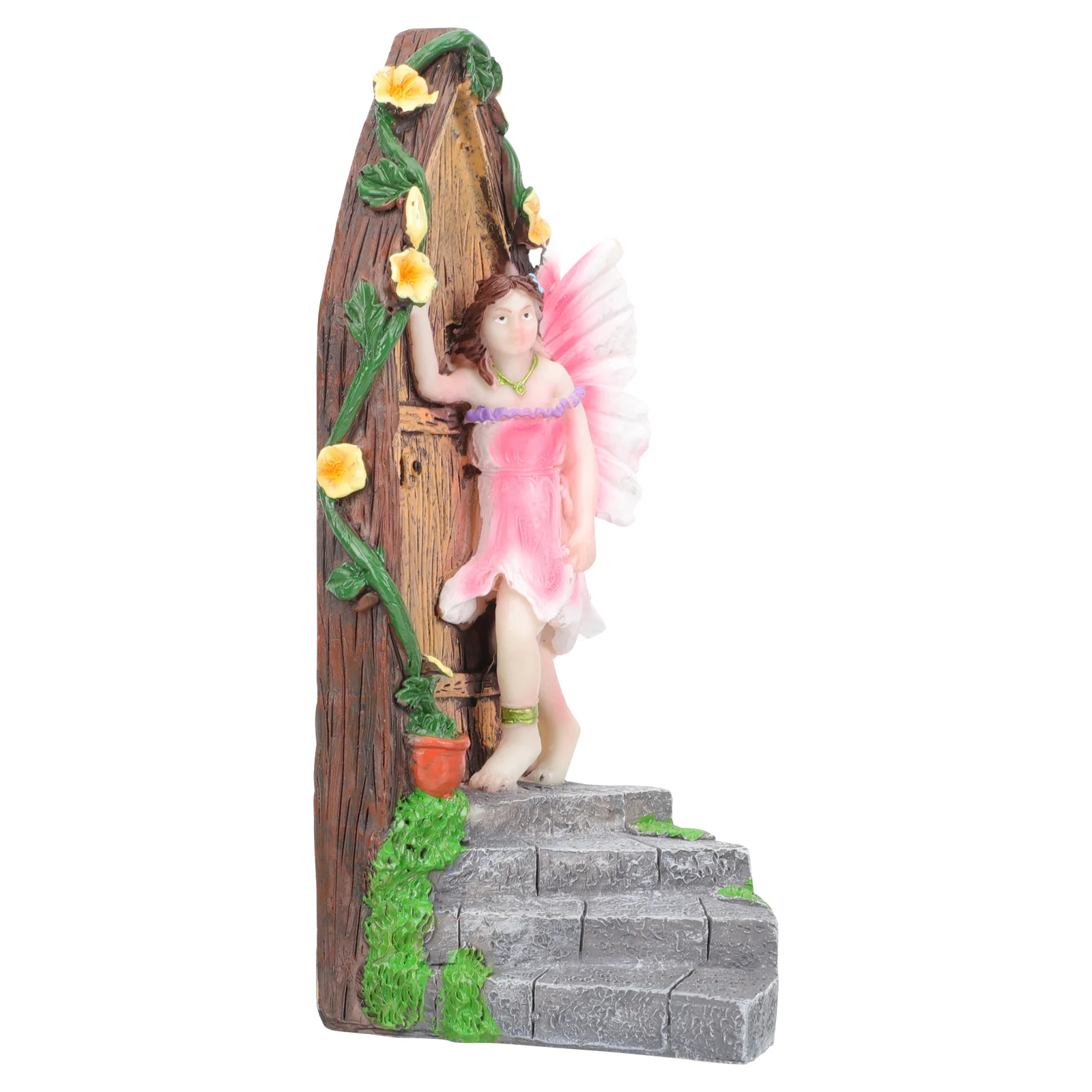 

Door Garden Fairy Tree Miniature Elf Gnome Decoration Statue Sculpturemini Resinhugger Decor Figurines Tank Fish Ornamentflower