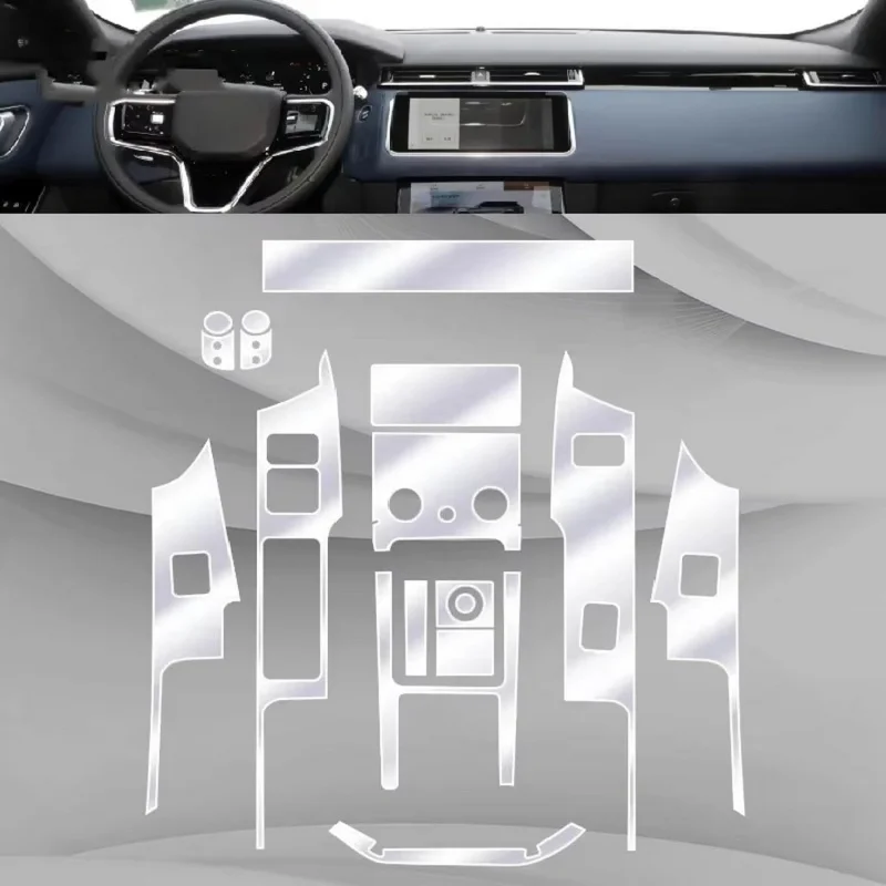 Фото Прозрачный ТПУ для салона автомобиля, центральная консоль для Land Range Rover Velar 2017-2020, ЖК-экран PPF, аксессуары для салона автомобиля №2