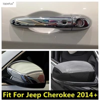abs chrome door handle frame rearview mirror shell decoration cover trim for jeep cherokee 2014 2020 accessories exterior