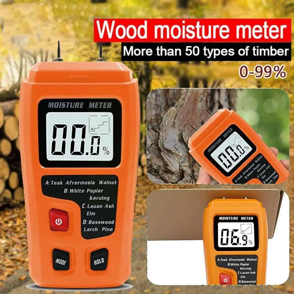 

LCD Display Moisture Tester Wood Moisture Meter Paper Tester Damp Wall Humidity Timber Detector Hygrometer R8B5