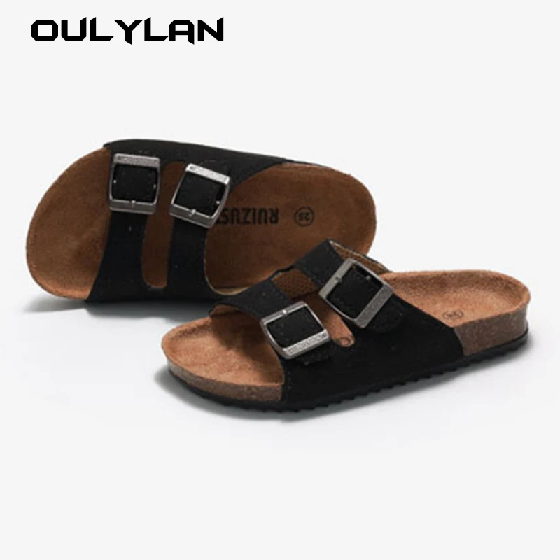 Летние Детские пробковые тапочки для мальчиков и девочек Повседневные улицы