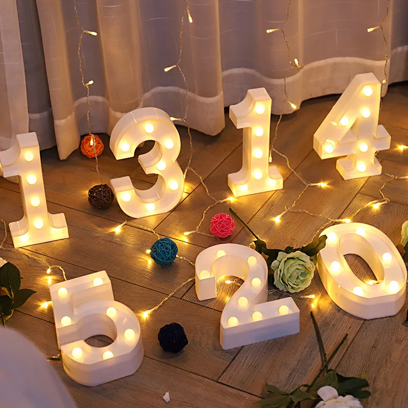 

קישוטים לחתונה לאורחים Led 26 English letter lights, Digital Lights, Decorations, Birthday Party, Wedding Decorations